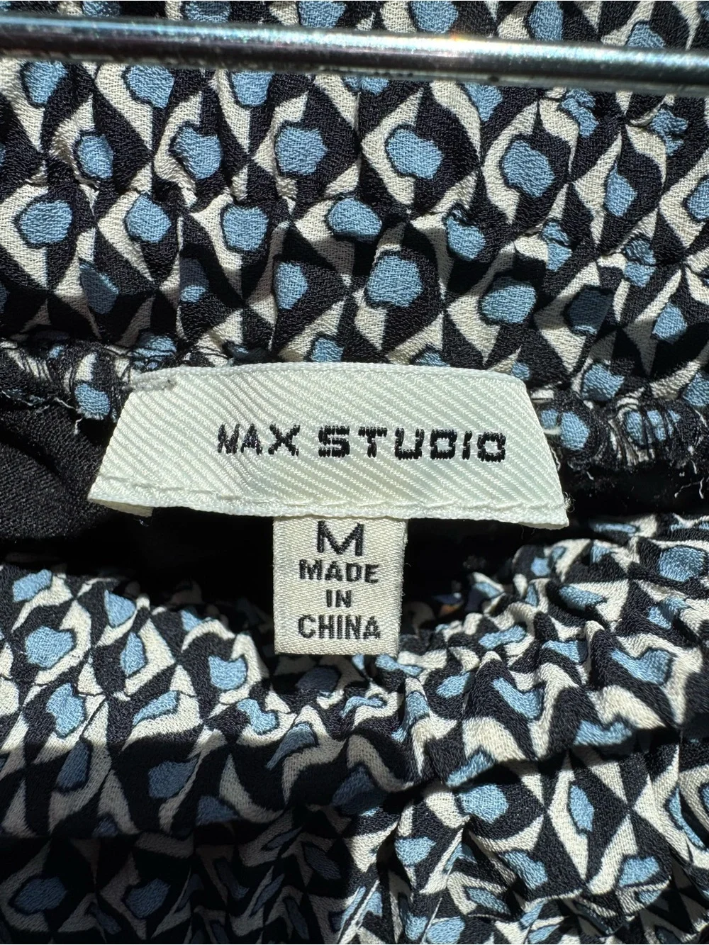 Max Studio Black and White Diamond-Print Pleated Skirt